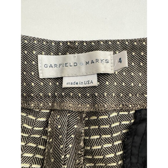 Garlic & Marks Women’s Trousers Cuffed Grey White Dot Wide Leg Wool Blend Size 4 - Picture 2 of 5